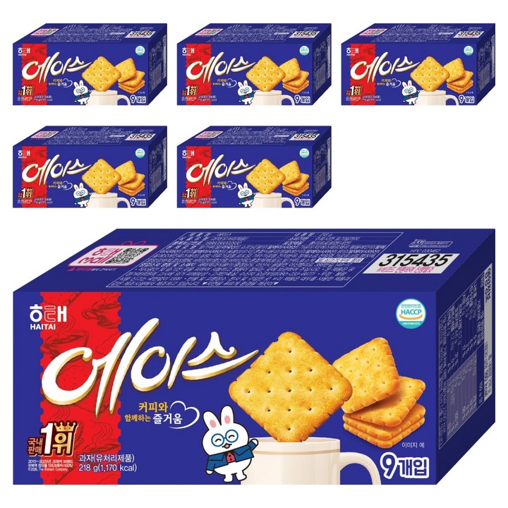 해태제과 에이스 과자, 218g, 6개