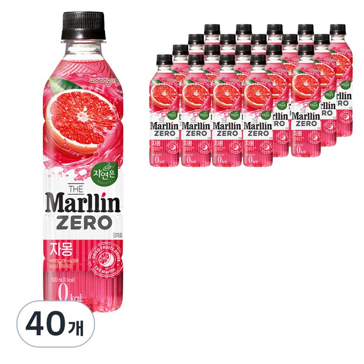 자연은 더말린 자몽 제로, 500ml, 40개