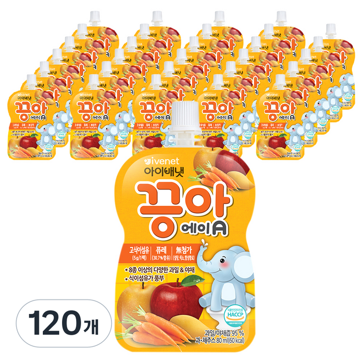 아이배냇 끙아 과일야채주스, 80ml, 120개