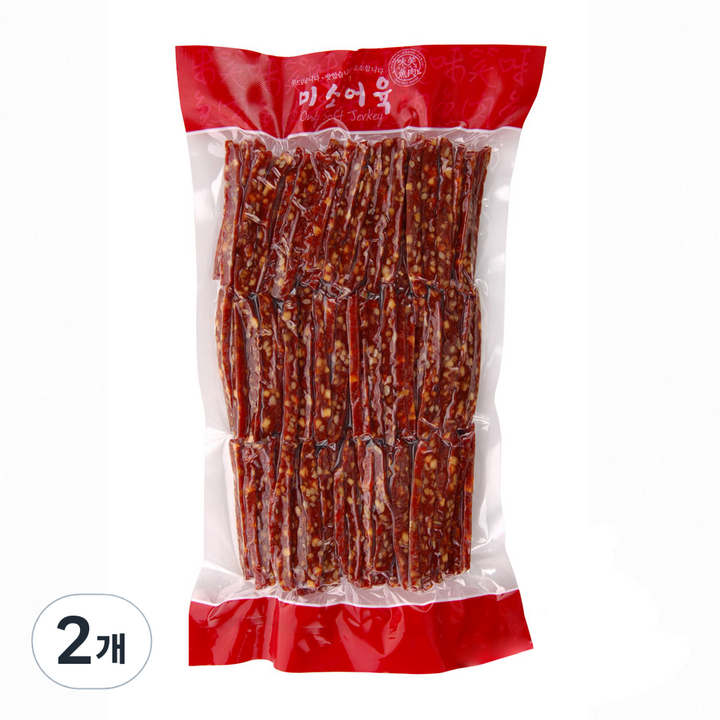 미소어육 소고기 매운맛 견과육포, 500g, 2개