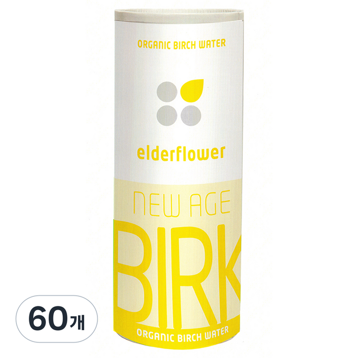 실랜드비르크 유기농 자작나무 수액 비르크 음료 엘더플라워, 250ml, 60개