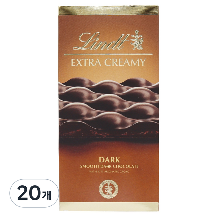 린트 엑스트라 크리미 다크 초콜릿, 80g, 20개