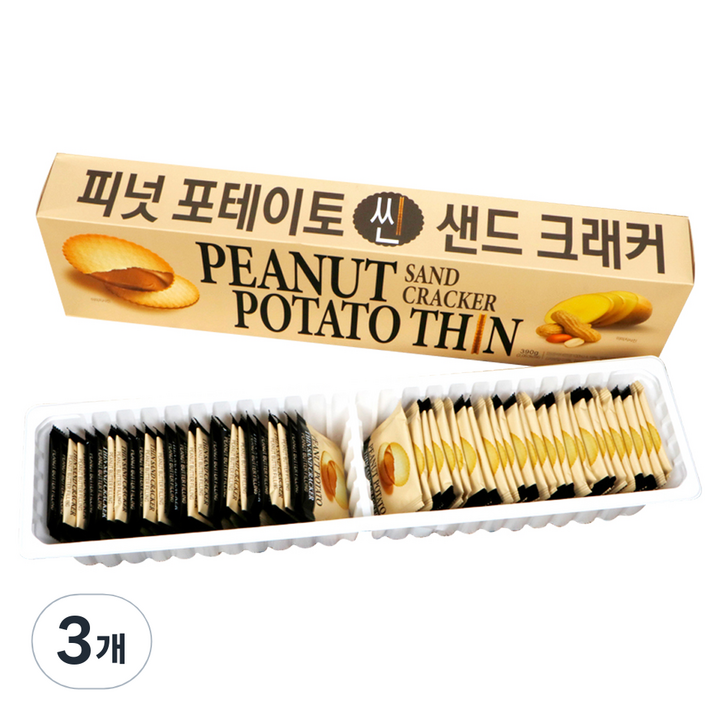 피넛 포테이토 씬 샌드 크래커, 3개, 390g