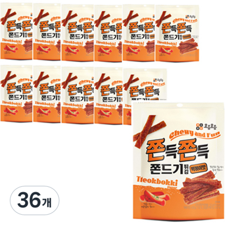 호음호음 쫀드기튀김 떡볶이맛, 50g, 36개