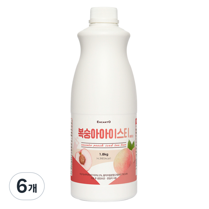 엔칸토 복숭아 아이스티 베이스, 6개, 1.8kg