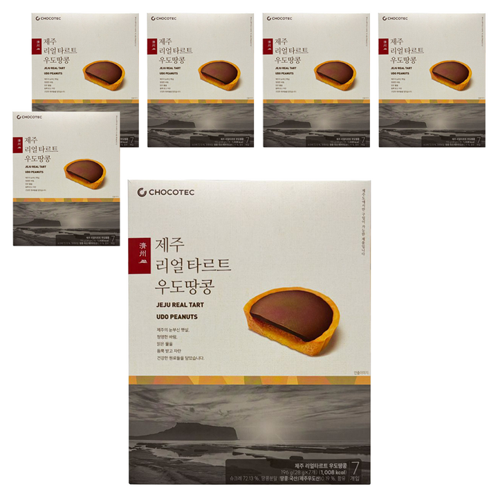 초코텍 제주 리얼 타르트 우도땅콩 7p, 196g, 6개