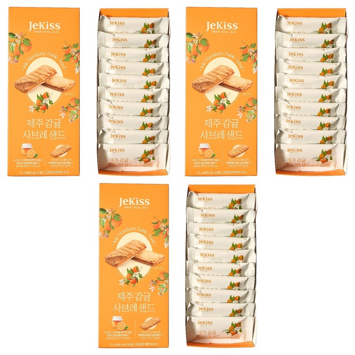 제키스 제주 감귤 사브레 샌드 10p, 180g, 3개