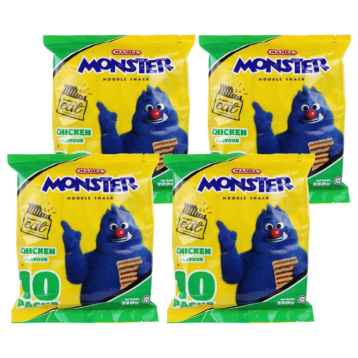 마미 몬스터 누들 스낵 치킨향, 4개, 250g