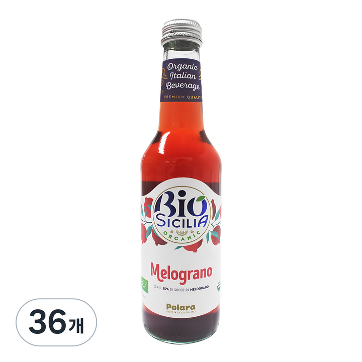 폴라라 유기농 멜로그라노 탄산음료 석류맛, 275ml, 36개