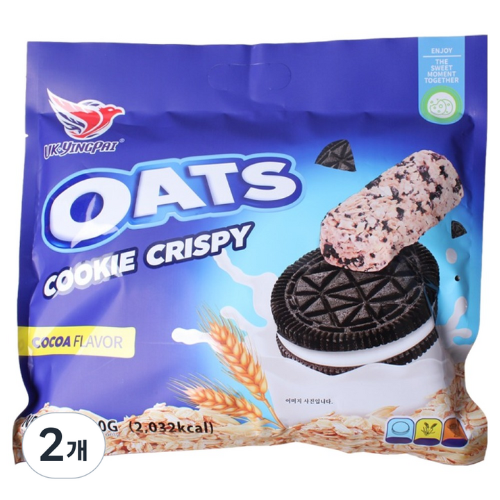 YINGPAI 오츠쿠키크리스피 초코맛, 400g, 2개