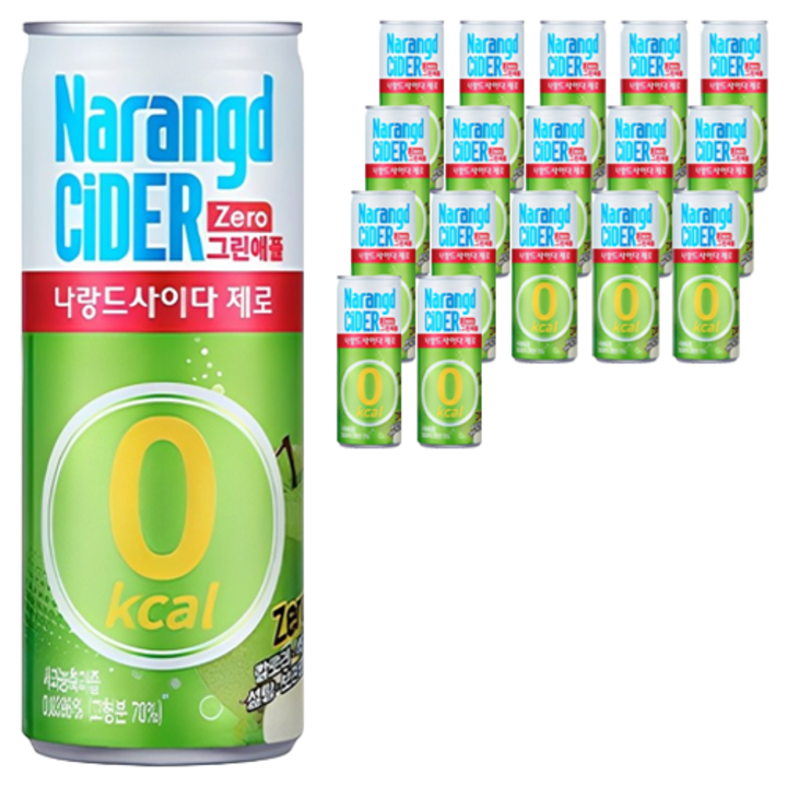 나랑드사이다 제로 그린애플, 245ml, 18개