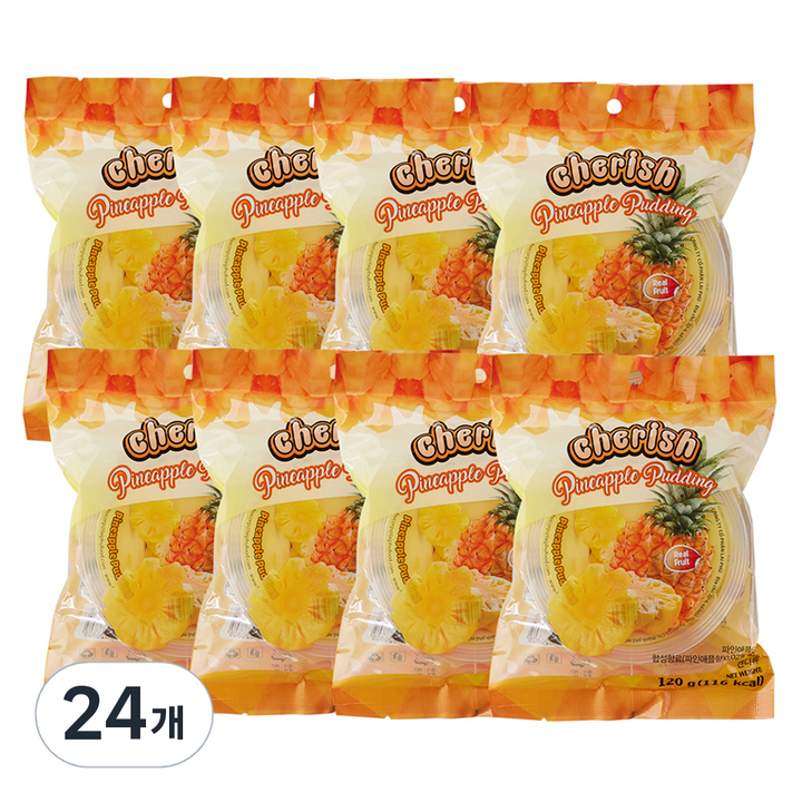 체리쉬 파인애플 푸딩 젤리 7개입, 120g, 24개