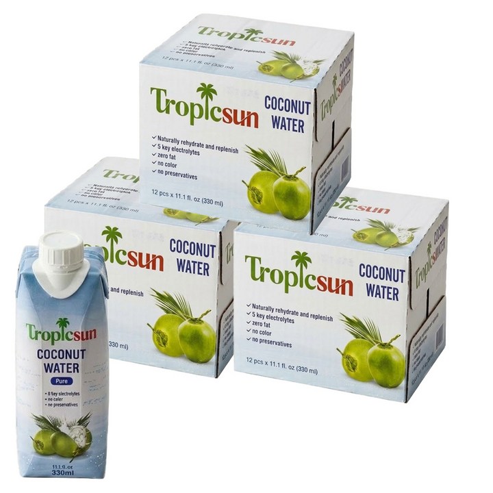 트로픽선 퓨어 코코넛워터, 330ml, 36개