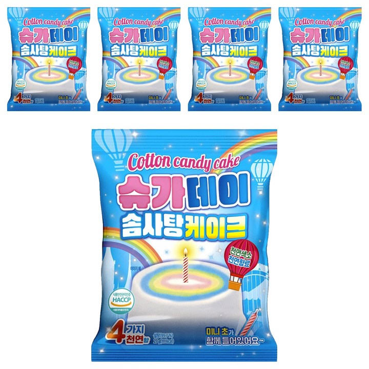 슈가데이 솜사탕 케이크, 27g, 5개
