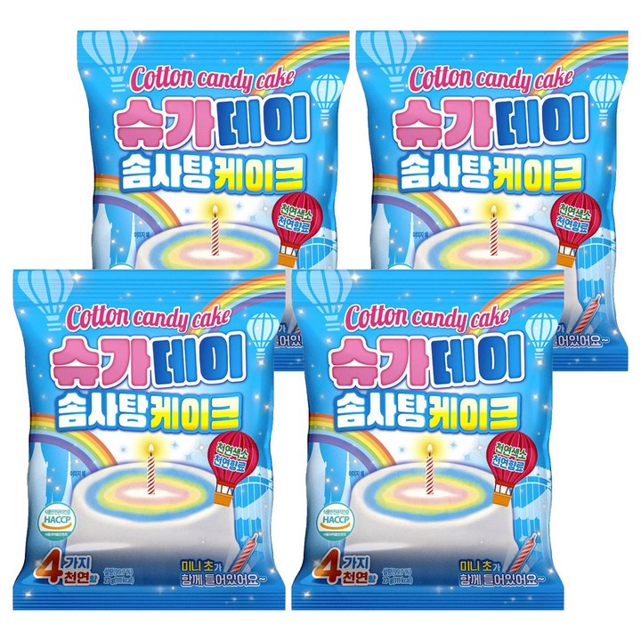 슈가데이 솜사탕 케이크, 27g, 4개