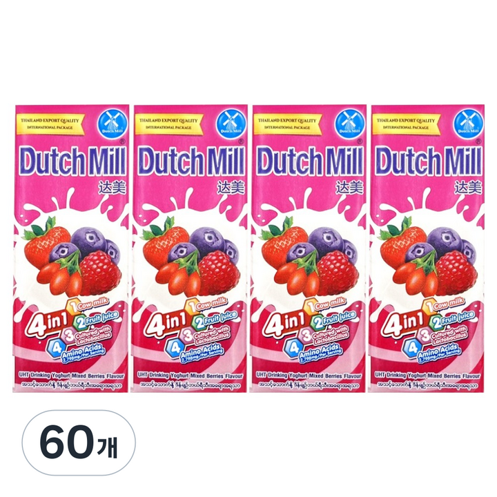 더치밀 요거트 드링크 믹스베리맛, 60개, 180ml