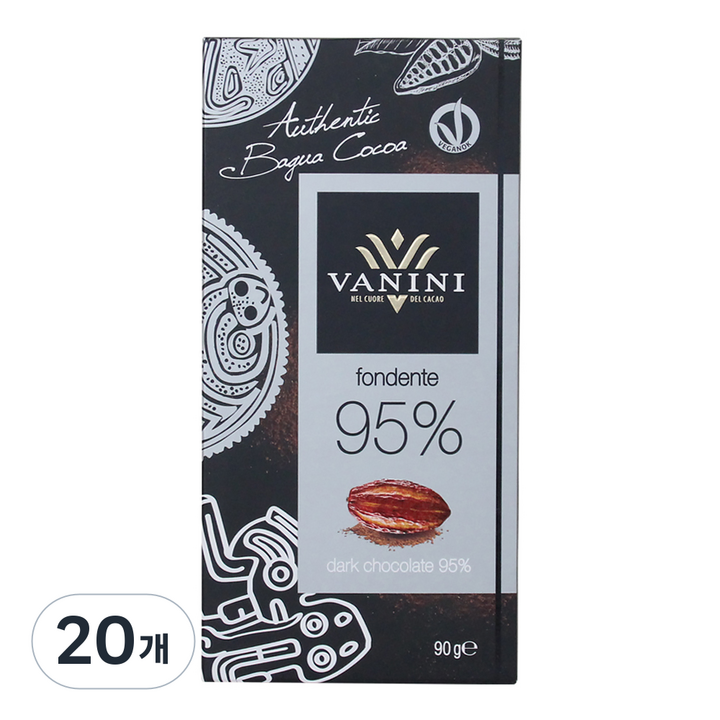 바니니 다크초콜릿 95%, 90g, 20개
