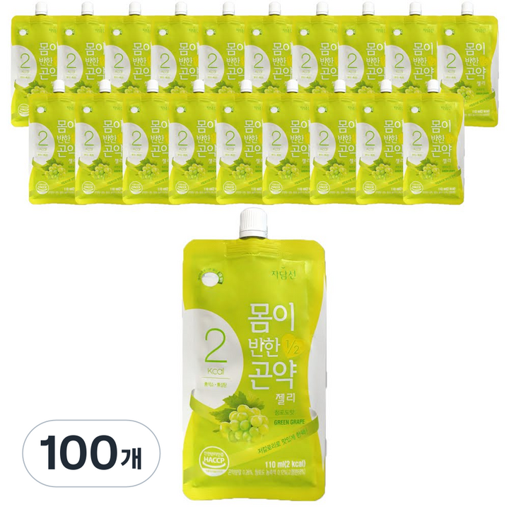 자담선 몸이반한 곤약젤리 청포도, 110ml, 100개