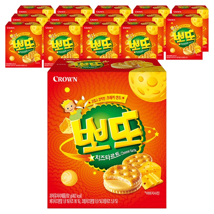크라운 뽀또치즈 타르트, 92g, 15개