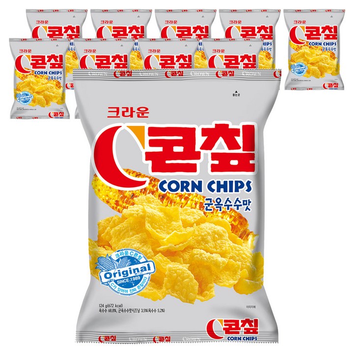콘칲 C 군옥수수맛, 124g, 10개
