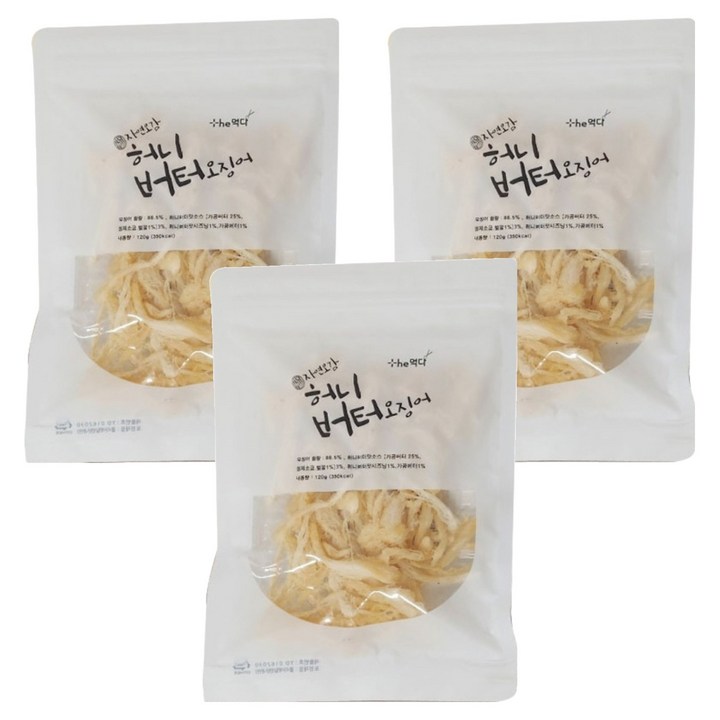 더먹다 허니버터오징어, 120g, 3개
