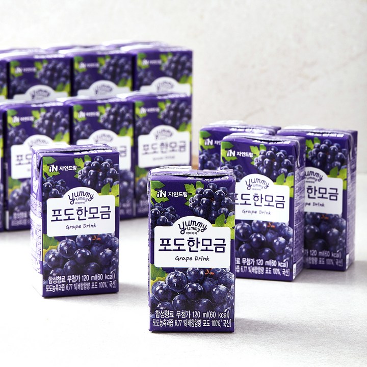 자연드림 포도한모금 주스, 120ml, 24개