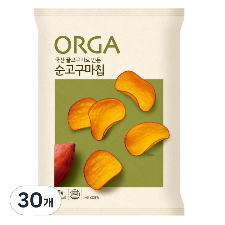 올가홀푸드 순 고구마칩, 30개, 40g