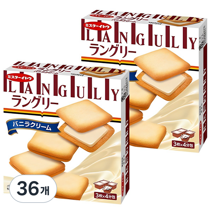 랑그리 바닐라향 크림 샌드, 132g, 36개