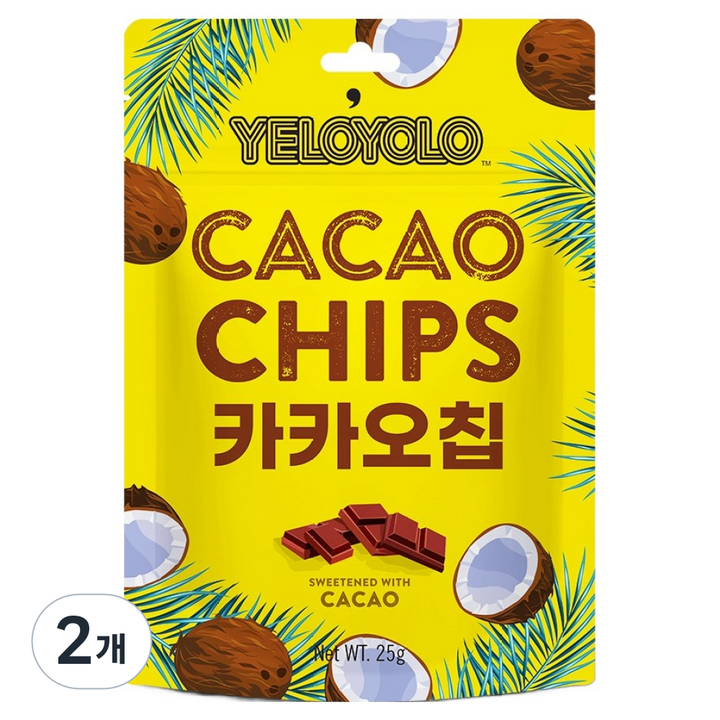 옐로욜로 카카오칩스, 25g, 2개