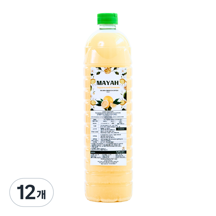 마야 NFC 착즙 레몬, 12개, 1L