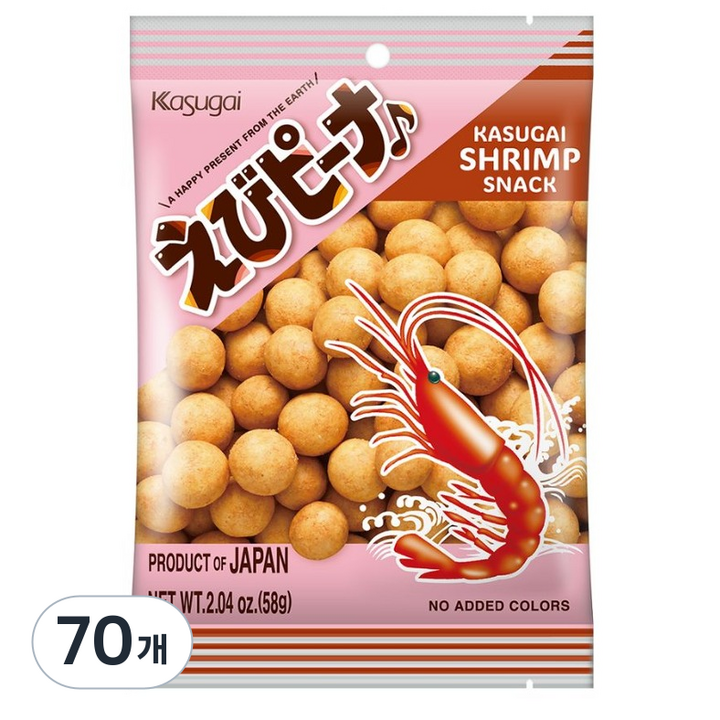 카수가이 에비 피넛 새우과자, 58g, 70개