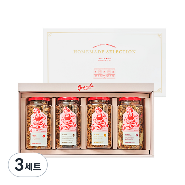 그래놀라하우스 홈메이드 셀렉션 4종 + 쇼핑백, 1.2kg, 3세트