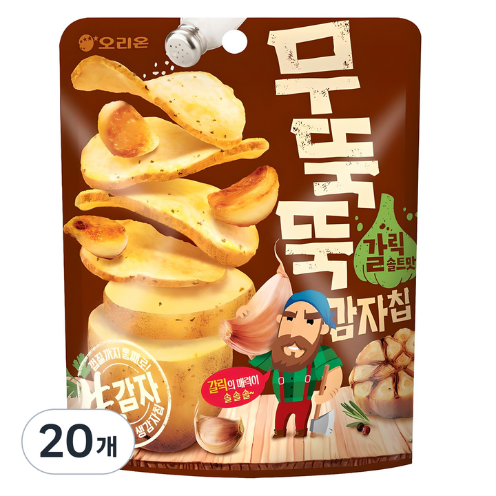오리온 무뚝뚝감자칩 갈릭솔트맛, 106g, 20개