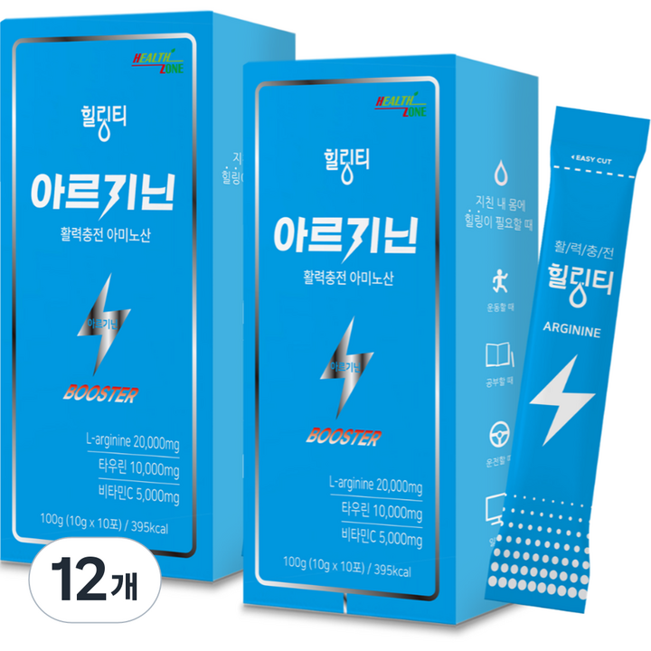 힐링티 아르기닌 활력충전 아미노산 부스터, 100g, 12개