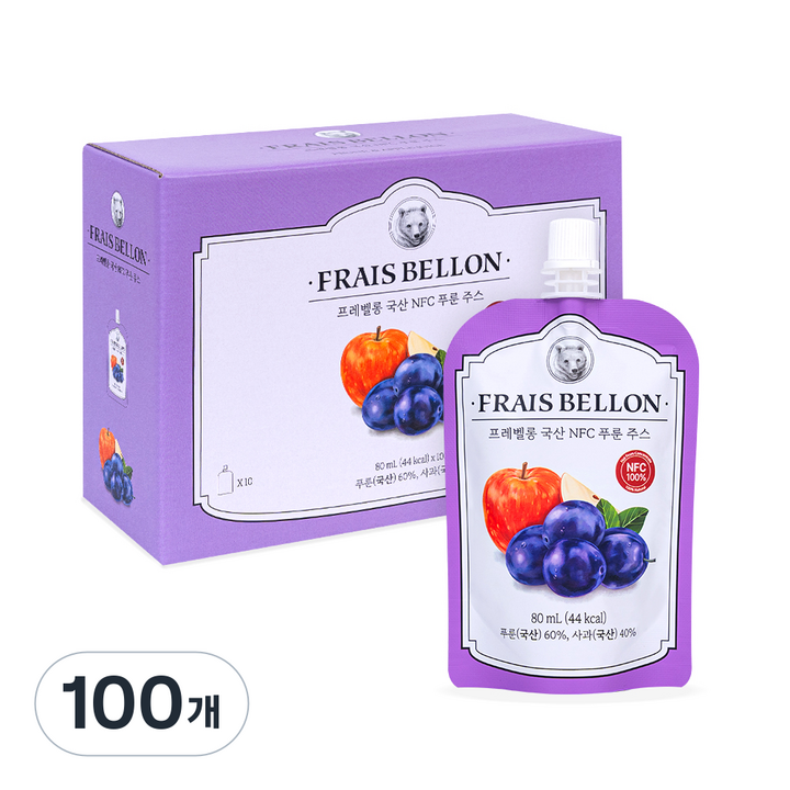 프레벨롱 국산 NFC 푸룬주스, 100개, 80ml