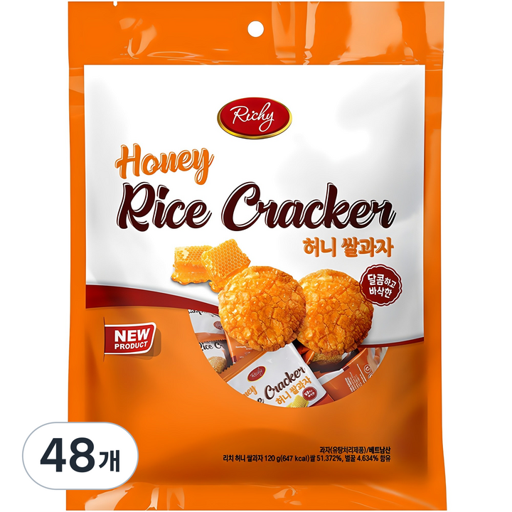 Richy 허니 쌀과자, 120g, 48개