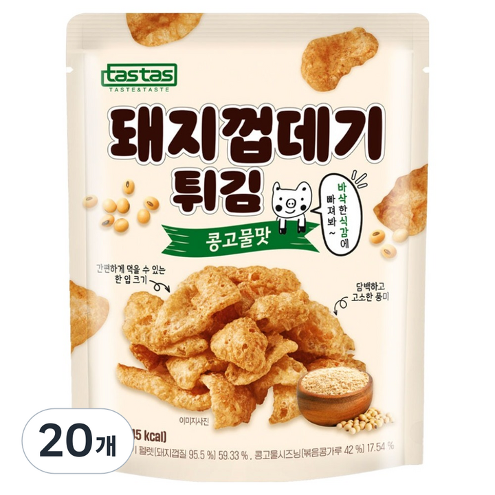 타스타스 돼지껍데기 튀김 콩고물맛, 20개, 30g