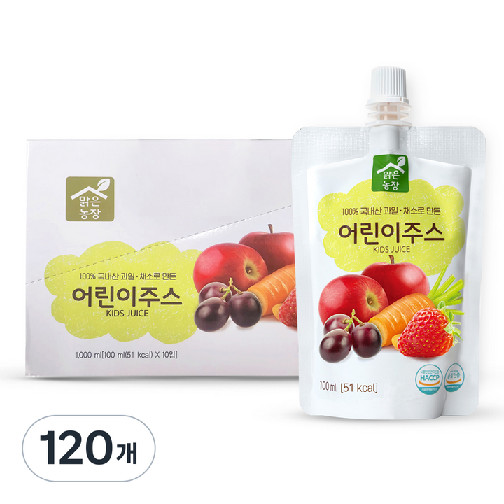 맑은농장 어린이주스, 100ml, 120개