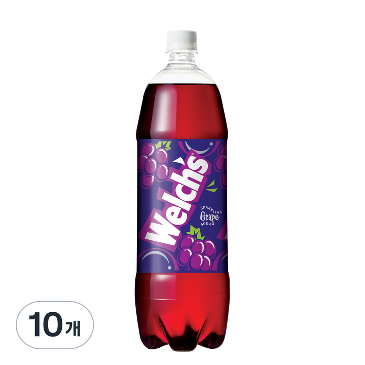 웰치스 소다 포도 탄산음료, 1.5L, 10개