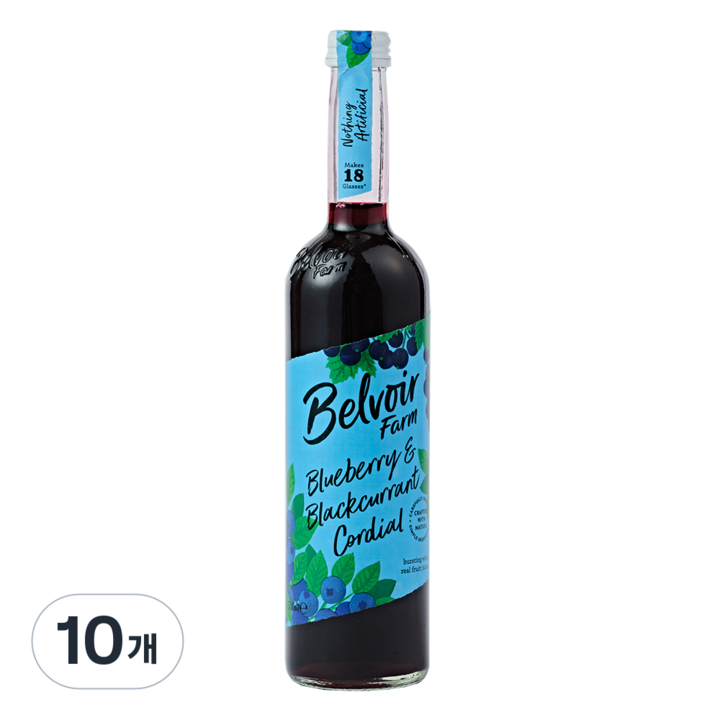 벨부아르 블루베리 블랙커런트 코디얼 시럽, 500ml, 10개