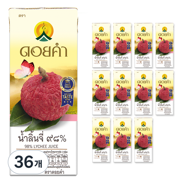 도이캄 착즙 98% 리치 주스, 200ml, 36개