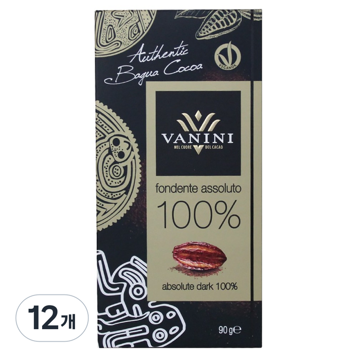 바니니 앱솔루트 다크 초콜릿 100%, 90g, 12개