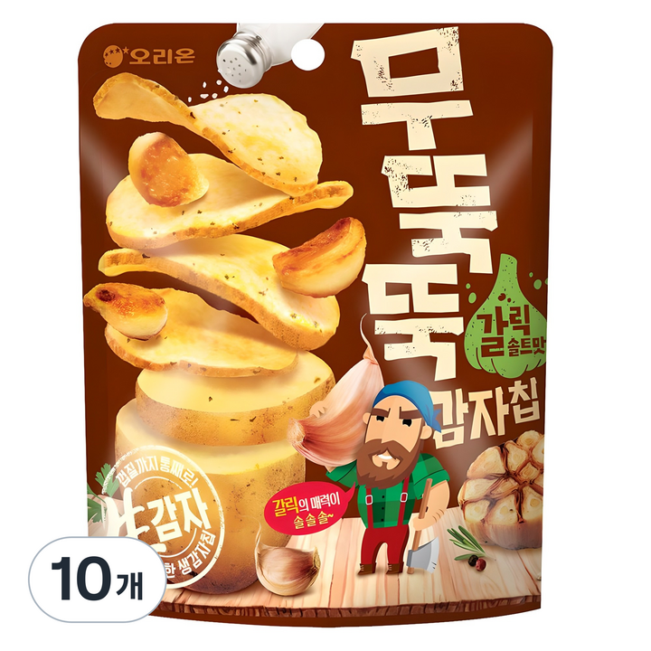 오리온 무뚝뚝감자칩 갈릭솔트맛, 106g, 10개