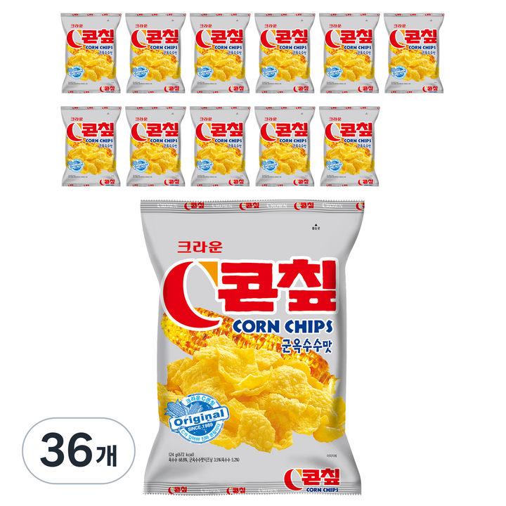 콘칲 군옥수수맛, 124g, 36개