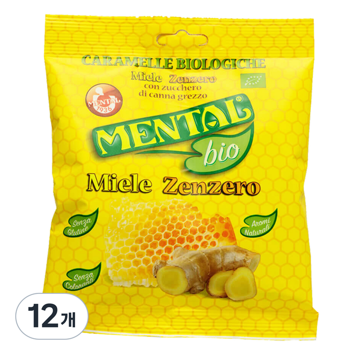 멘탈 꿀 생강 캔디, 90g, 12개