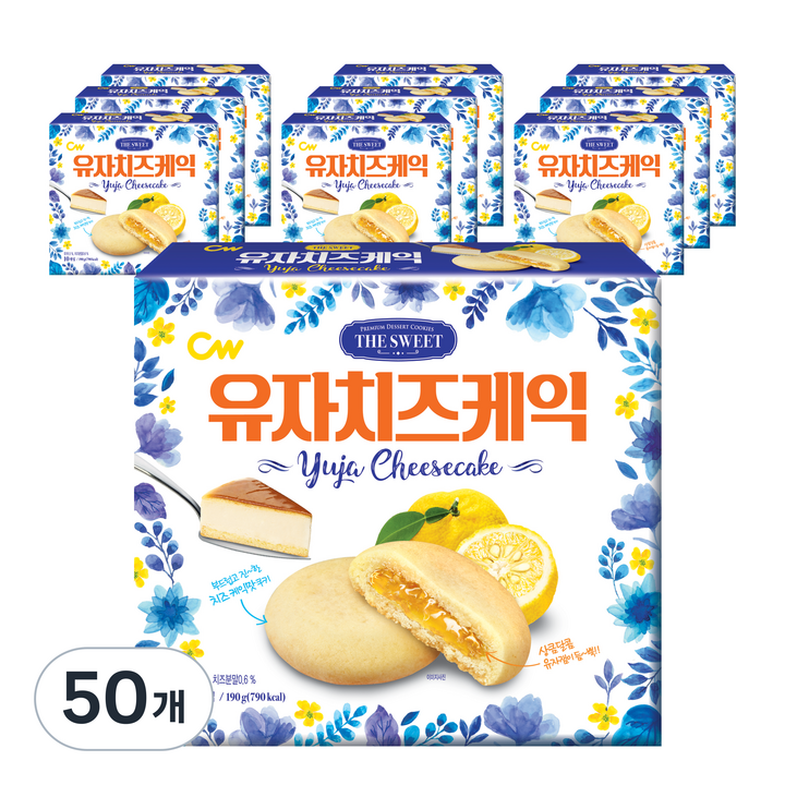 청우식품 유자치즈케익, 190g, 50개