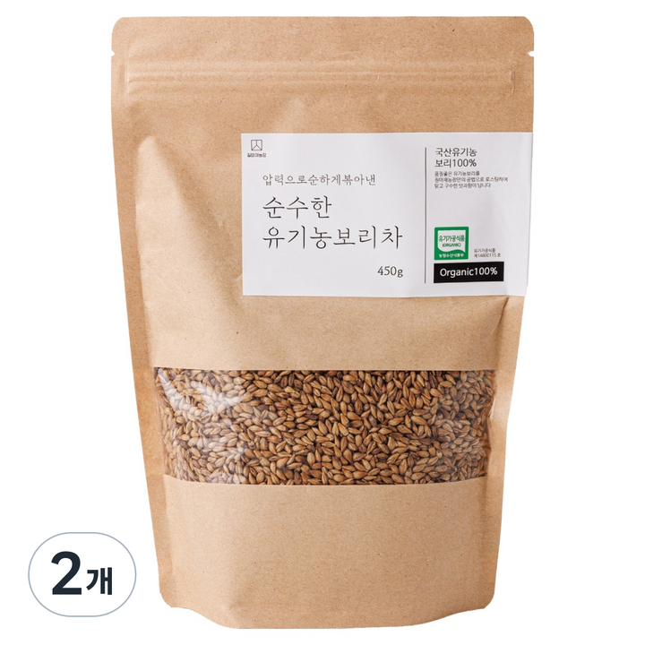 질마재농장 순수한 유기농 보리차, 450g, 2개, 1개입