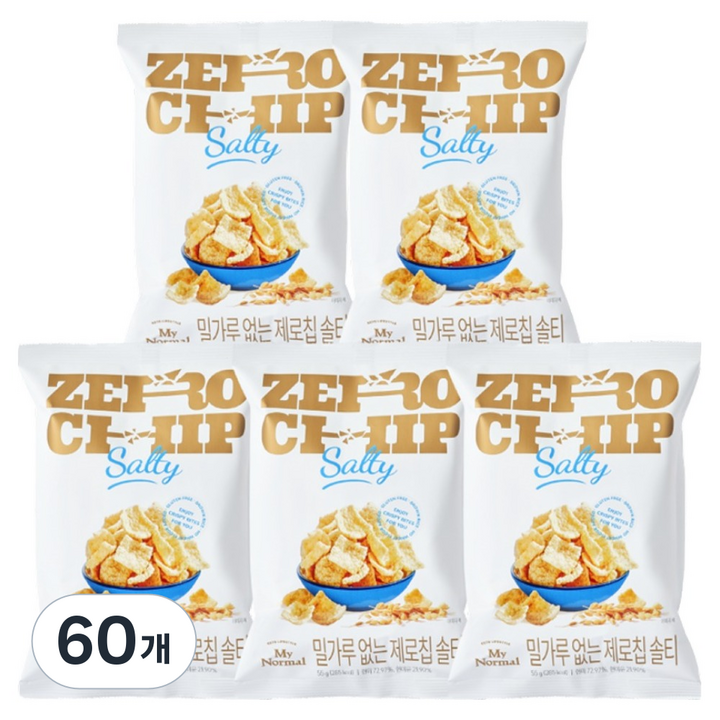 마이노멀 밀가루 없는 제로칩 솔티, 60개, 55g