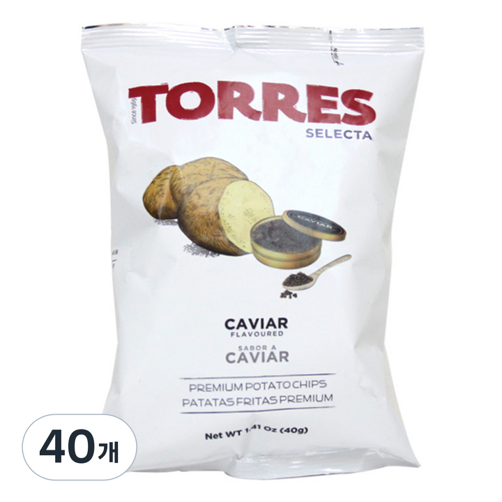토레스 셀렉타 캐비어 감자칩, 40g, 40개