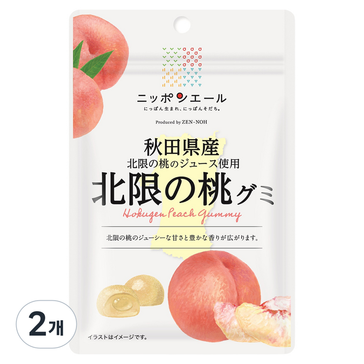 닛폰에일 아키타 호쿠겐 복숭아 구미, 40g, 2개